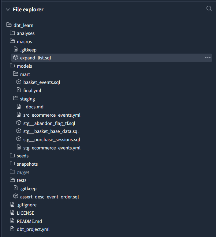 dbt file structure