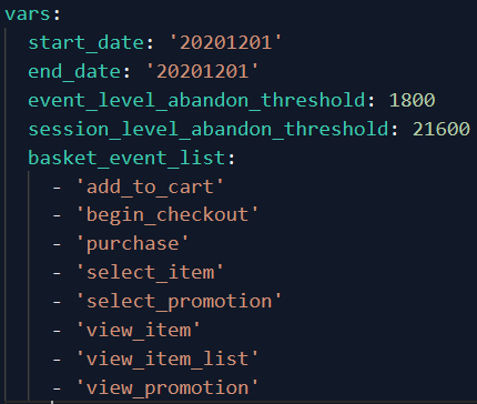 dbt project variables