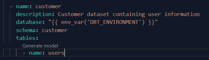 dbt source environment